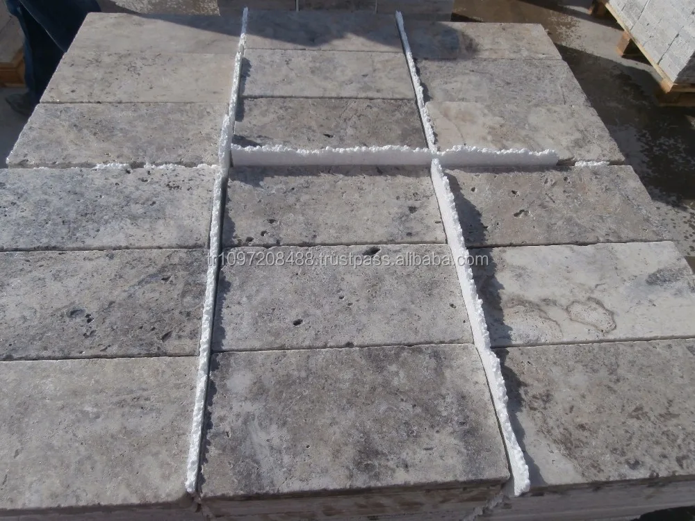 Silver Travertine Tiles from Turkey