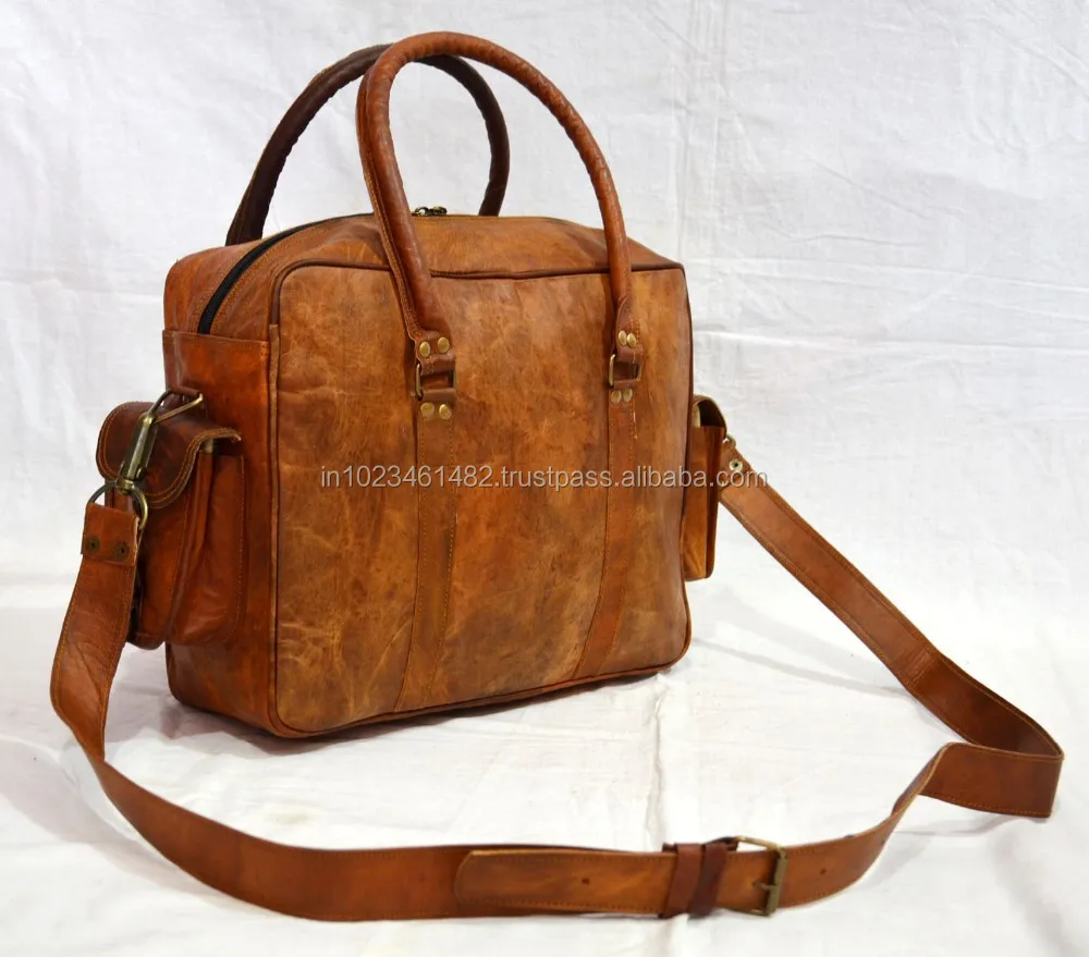Genuine leather travel bag in wholesale from india leather bags in bulk High quality leather bags