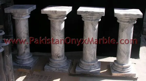 Badal Modern Design Natural Color Gray Marble Pedestals Solid and Hollow Roman Pillars Granite Columns