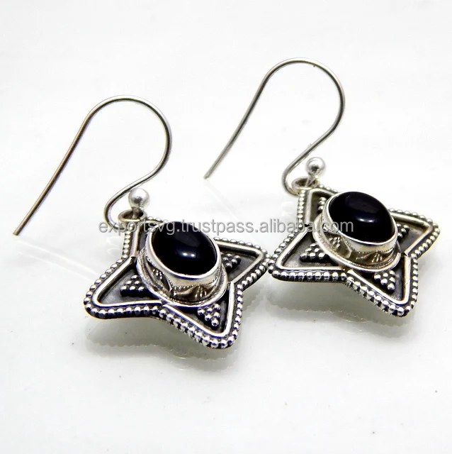 925 Sterling Silver Huggie Earrings with Black Onyx Gemstone Classic & Cute Fashion Jewelry Weddings Parties Engagements Gifts