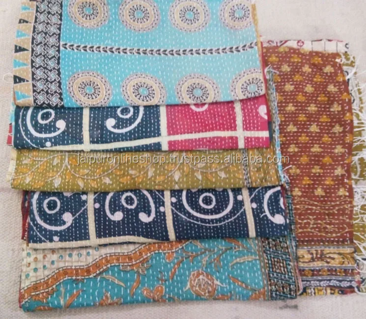 buy vintage multicolor reversible kantha dupatta/stole