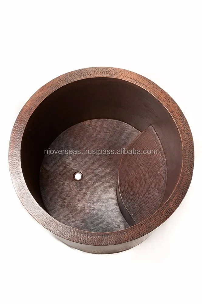 
Japanese Style Soaking Hand Hammered Copper Bath Tub, Oil Rubbed Bronze 