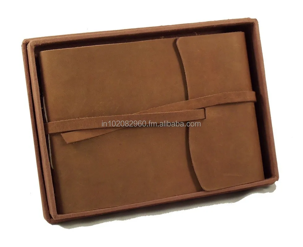 Genuine Leather hand made acid free paper Photo Album with Gift Box or memory book or scrapbook for wedding gifts for him or her