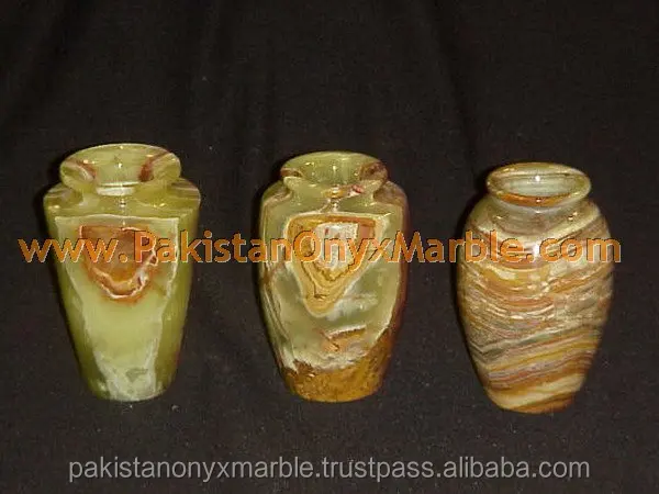 Beautiful Dark Green Onyx Flower Vases