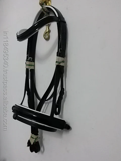 HIGH QUALITY GENUINE LEATHER BRIDLE WITH EMPTY CHANNEL AT BROW BAND AND WHITE PADDED