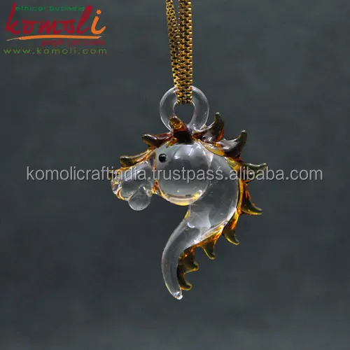 glass custom pendant abstract jewelry fashion yellow horse head animal pendant