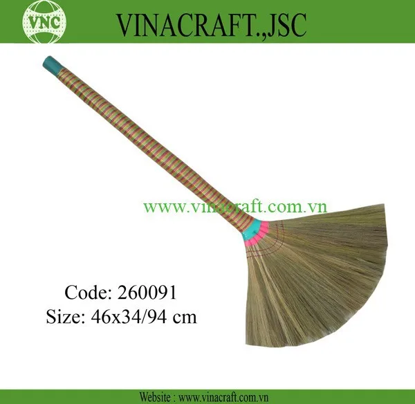 Natural grass broom for house cleaning Biodegradable Grass Broom For Cleaning Floor / Grass Broom Vietnam For Sweeping House
