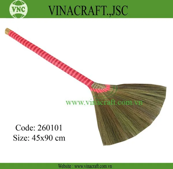 Natural grass broom for house cleaning Biodegradable Grass Broom For Cleaning Floor / Grass Broom Vietnam For Sweeping House