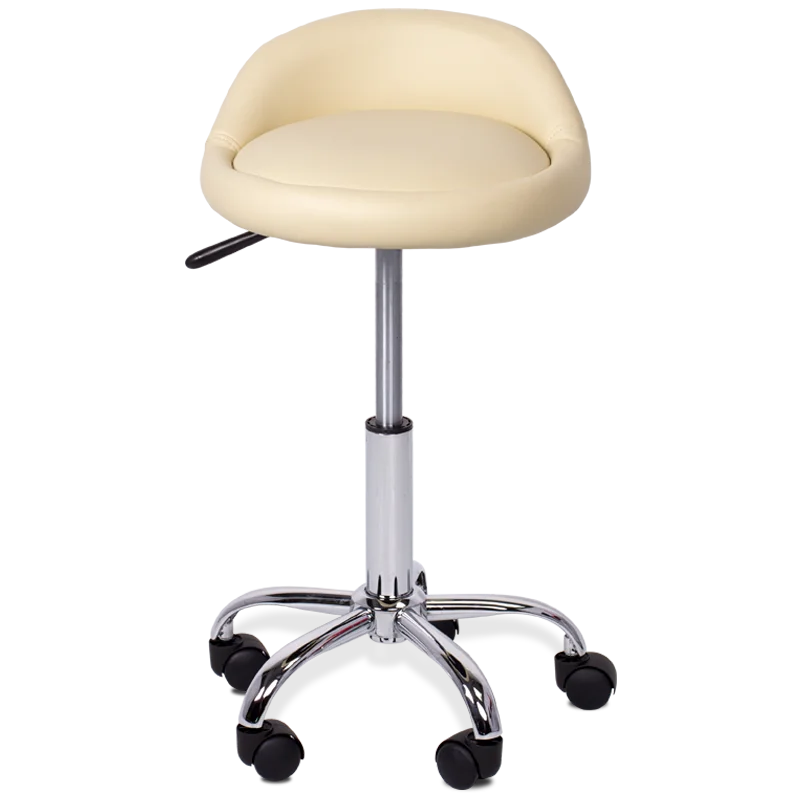 Bar kitchen office chair stool in PU with chrome legs CARMEN 3067 Black, Cream, White colors