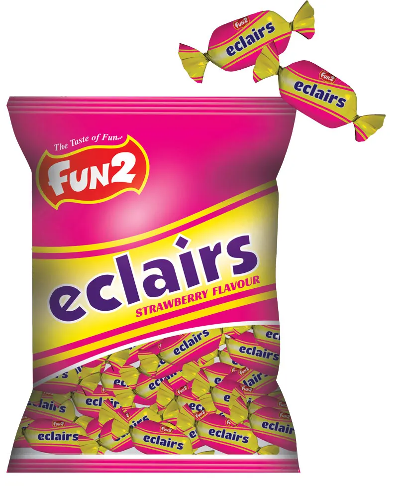 Super Sweet Milkey Crem eclairs Chocolate /eclairs toffee manufacturer Candy Wholesale ball Shaped Gummy eclairs Chocolate