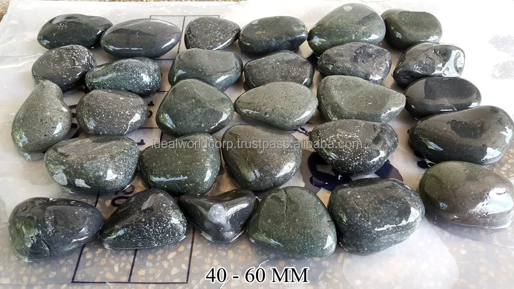 
BLACK FLAT PEBBLE COBBLE STONE 