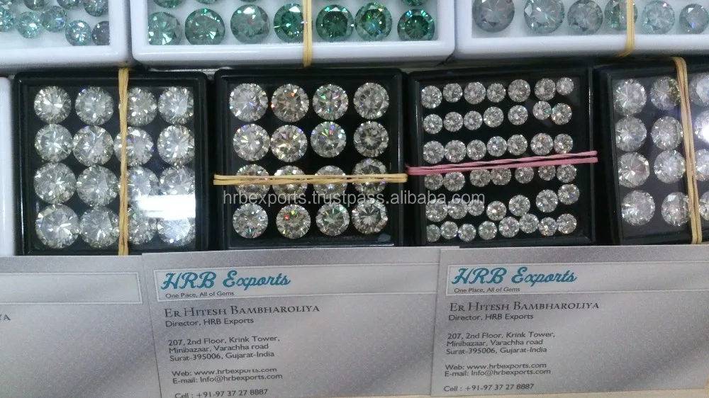 Cheapest Lab Grown Moissanite Diamond Wholesale Price for All Fancy Color From India USA, Green,yellow/brown/chocolate Color