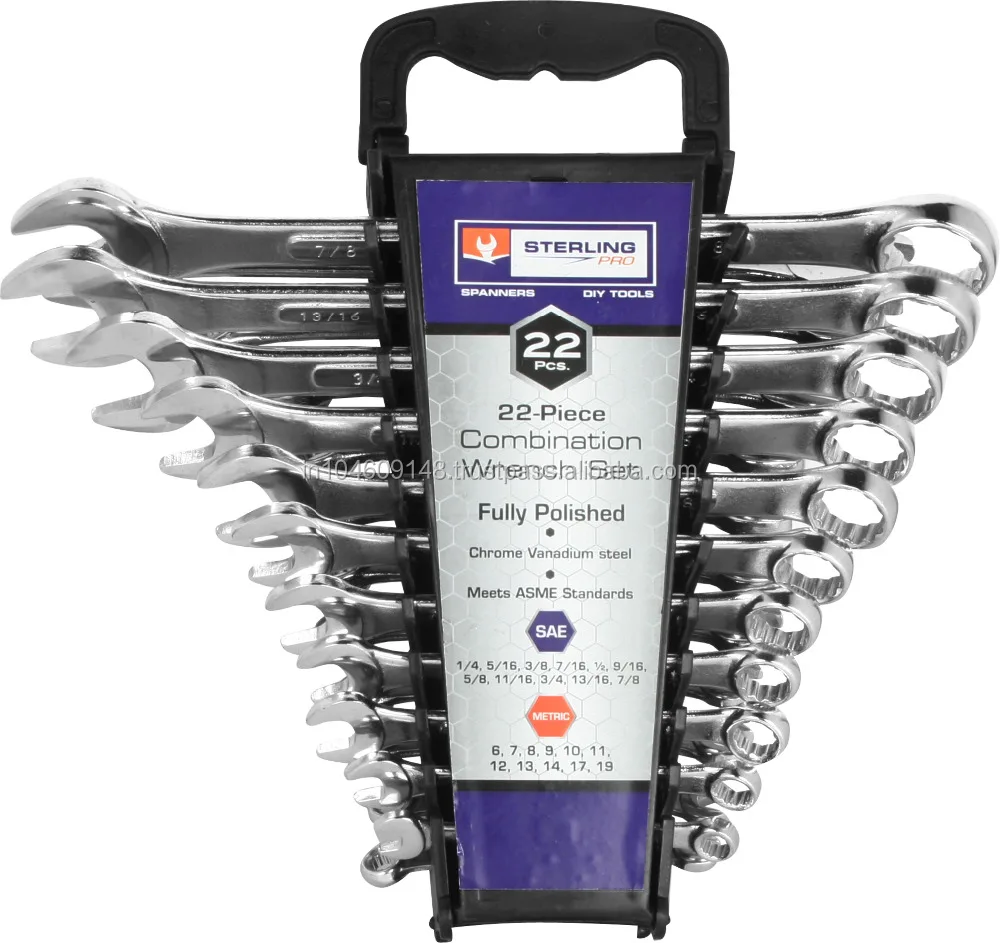 Набор комбинированных гаечных ключей с приподнятой панелью, 22 шт.