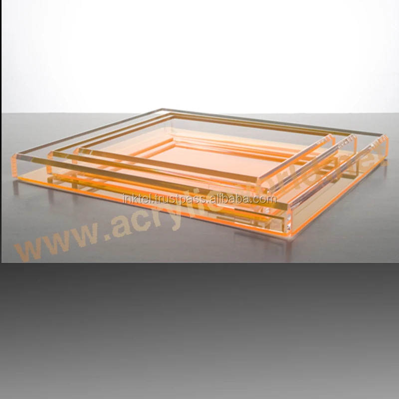Serving Tray With 2 Handles Custom White Acrylic Tray acrylic tray cover