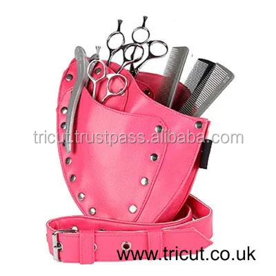 Barber PU Leather Waist Pouch, Professional Hairdressing Shears Comb Holster with Waist Belt, Hairstylist Salon Spa Case for hai