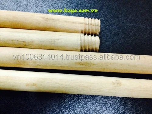 Smooth surface natural thick wooden broom stick