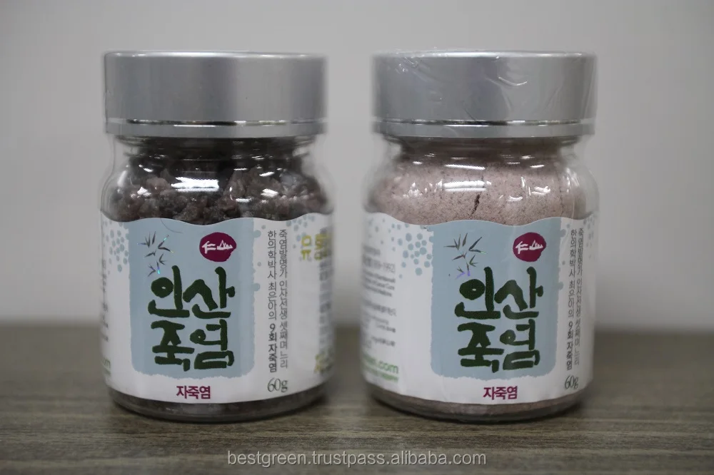 Genuine Bamboo Salt Purple Bamboo Salt 3, 9 times burned Bamboo Salt ( Crystal and Powder )