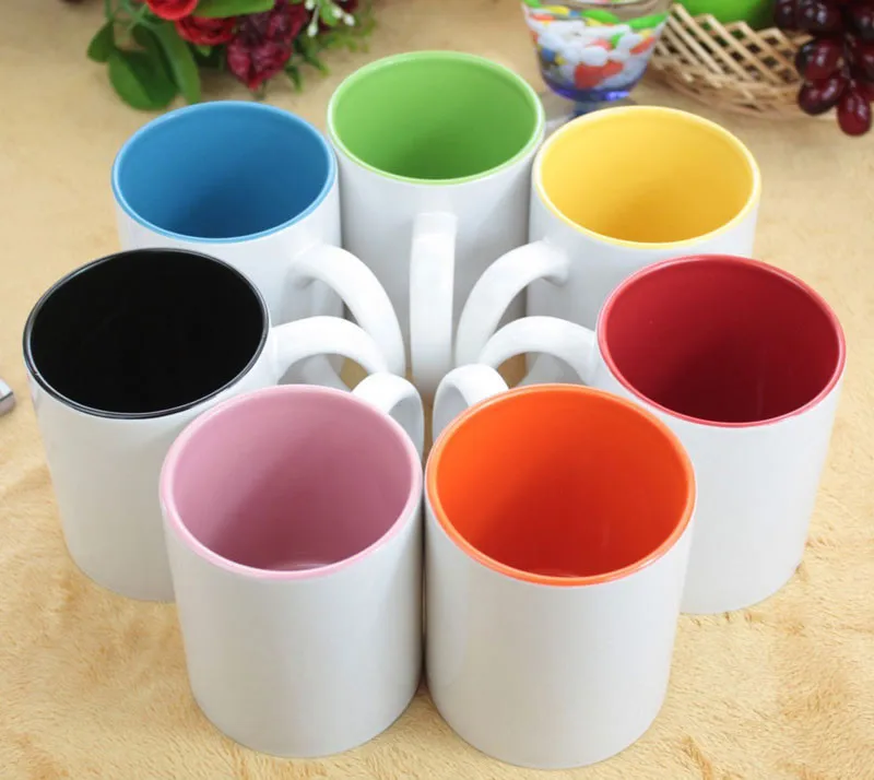 
Sublimation Imprintable Mug 11oz Color Inside Ceramic Coffee Mug for Mugpress 