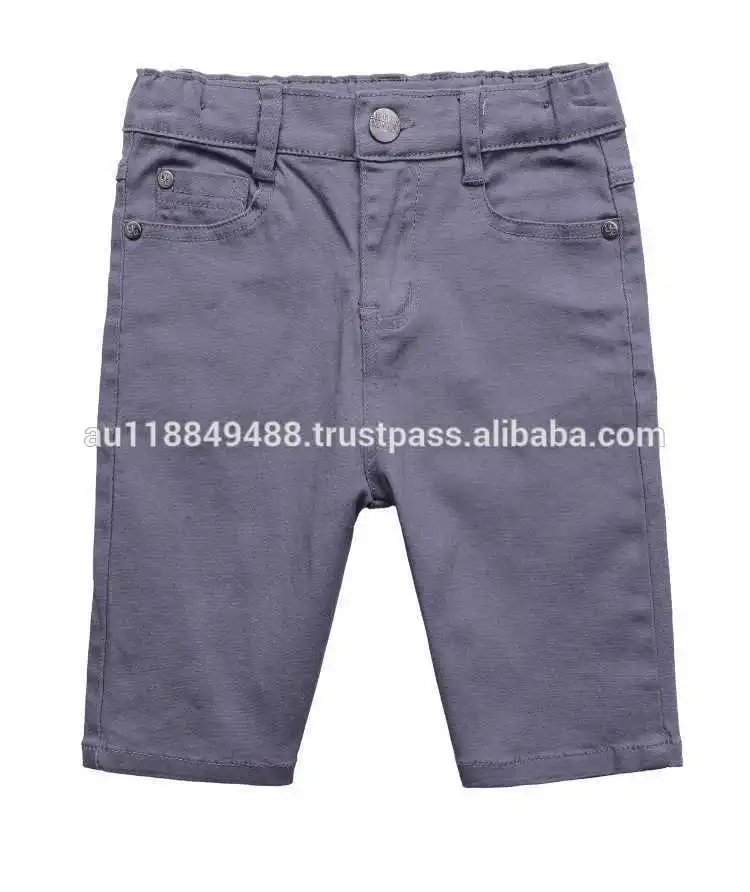 
 Гладкокрашеные досуг дизайн мальчики серый стрейч саржа оптовая продажа добыча шорты  