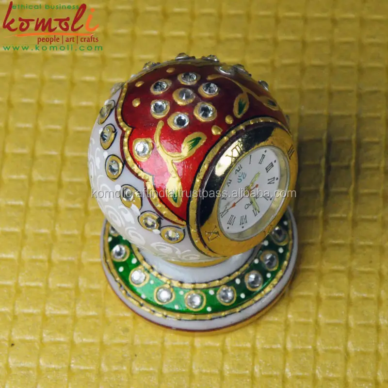 Hand painted kundanwork ethnic pillar marble tower watch Indian wedding favors