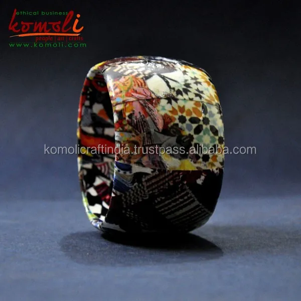 Пользовательский Декупажный браслет бумажный деревянный