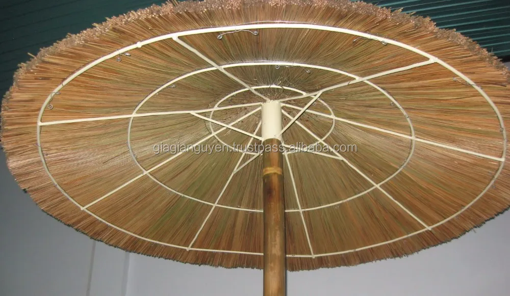 THATCH/ SEAGRASS/ PALM LEAF BAMBOO UMBRELLA_CHEAPEST PRICE 2017 (email : Info@gianguyencraft.com)