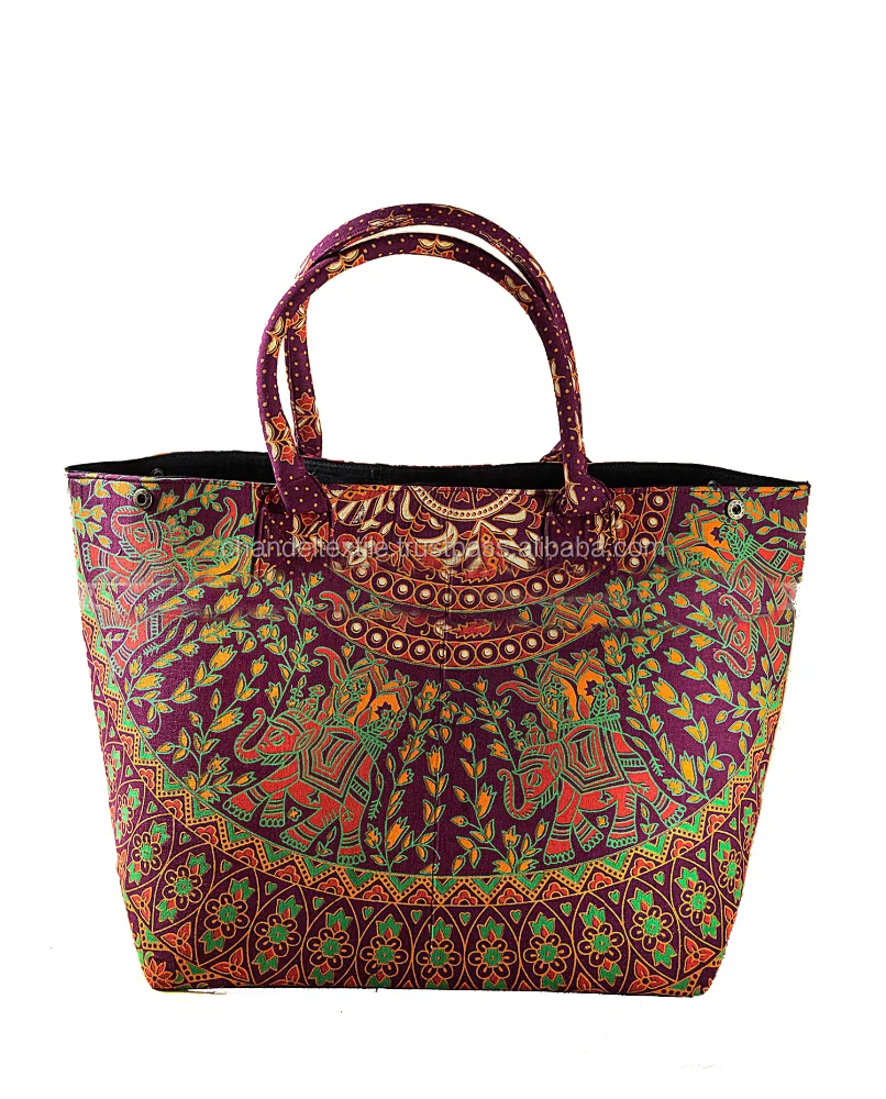 Maroon Mandala Hand bag handmade mandala tote bag Women Shoulder Messenger Indian Handmade Mandala Bag Ladies Tote Purse Carry