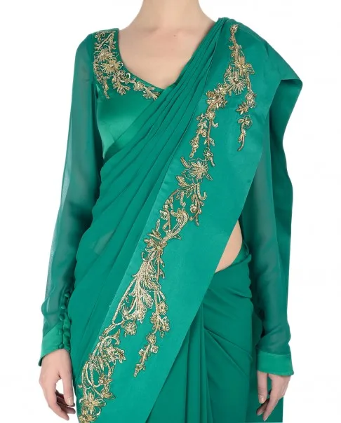 Green Designer Saree design