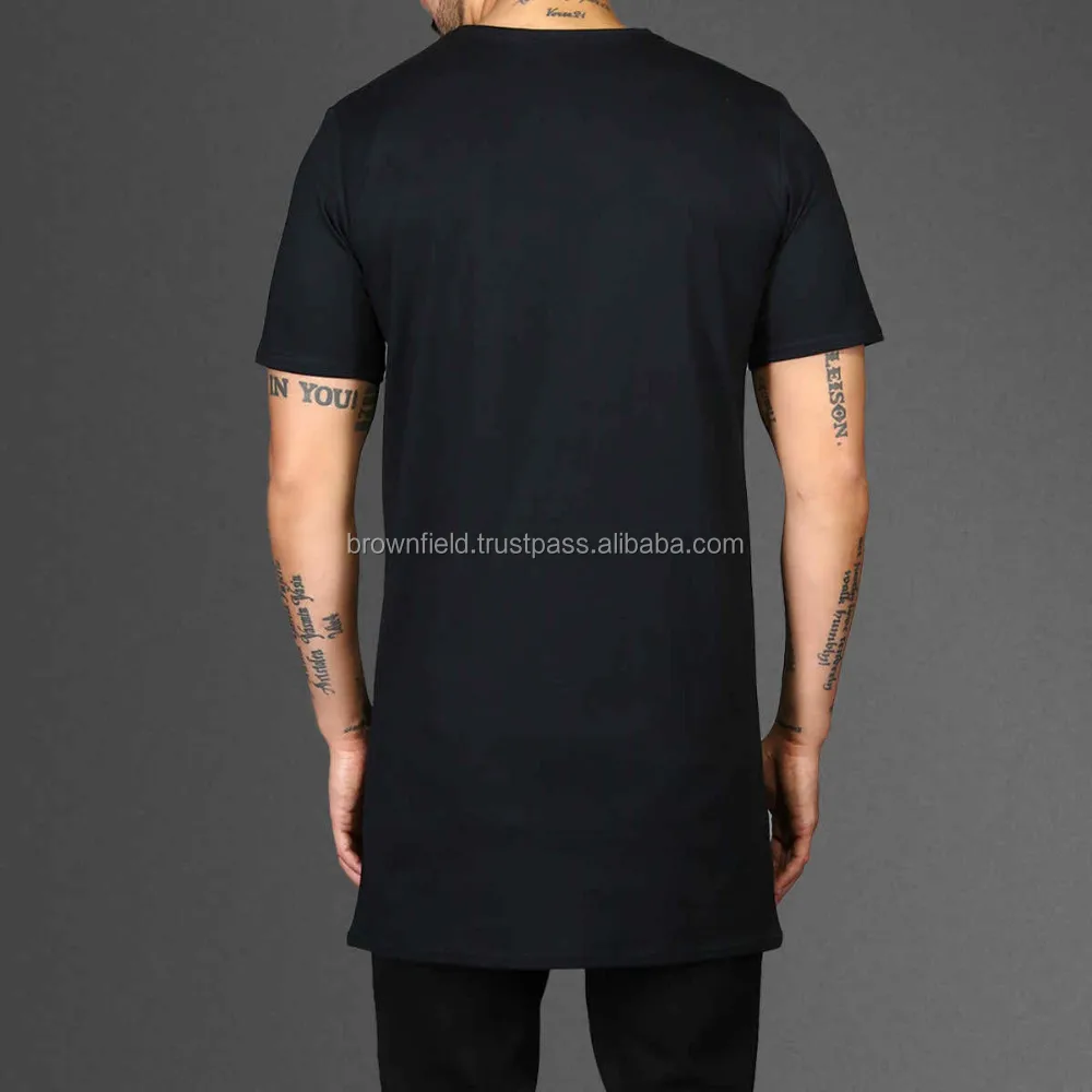 The Basic Long Tail Tee Round Neck Plain T Shirt