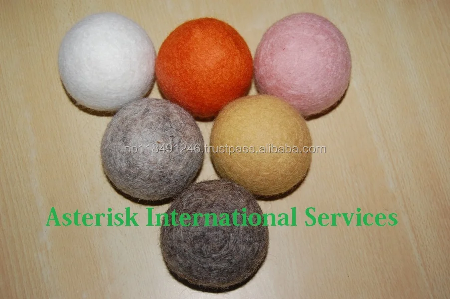 Fashion Handmade Felt Craft Eco friendly Laundry Balls - XL Premium Reusable Natural Fabric Softener