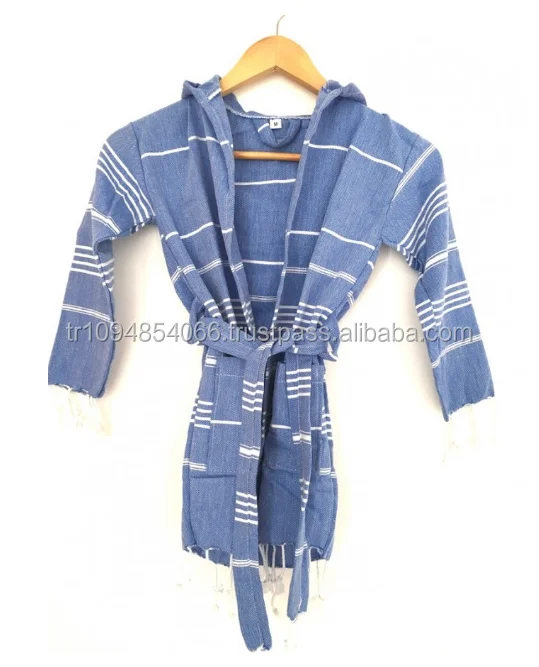 
Wholesale Newest Design Baby Bathrobe Kids Bathrobe Hamam Towel Fouta Kikoy Beach Towel Hooded Poncho made in Turkey 