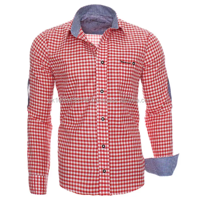 Trachten hemden traditional german shirt bavarian men shirt oktoberfest hemden men wear checkered 100% cotton long sleeve shirt