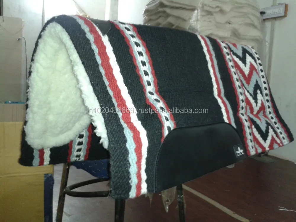 Reitsport Manufacturer Customized Design Hand woven New Zealand  Wool Western Navajo Saddle Pad Reins man Pad