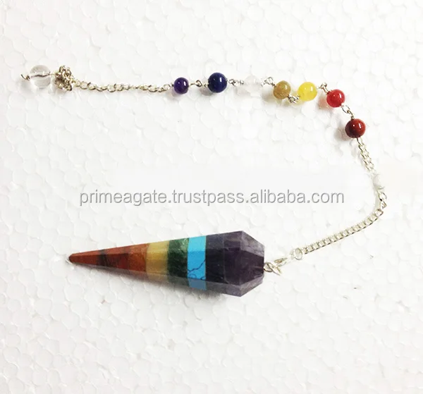 Chakra Bonded Pendulum With Chakra chain | 7 Chakra Pendulum for sale