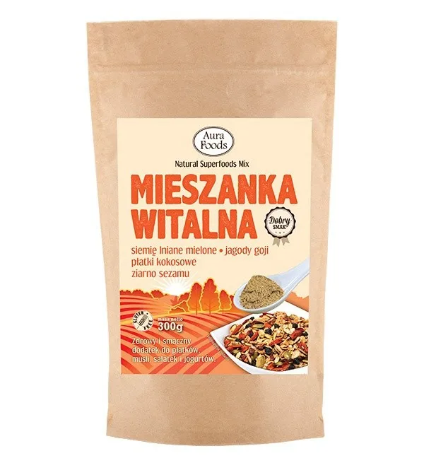 Питательная смесь (молотое льняное семя, годжи, кокосовые хлопья, кунжут лущеный) 300г