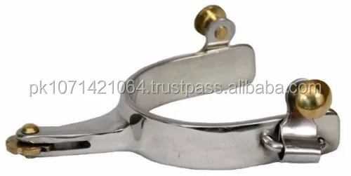 Stainless Steel Western Spurs Horizontal Brass Rowel NEW Horse Tack by Riaz Jamal Intel