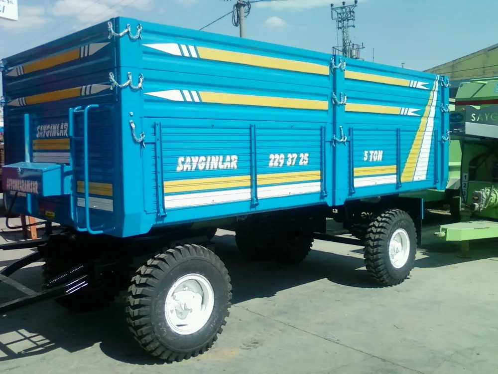 High Quality Trailers Farm Machinery Double Axle Rear Tipping Air Brake 10 Tones Trailers Made in Turkey