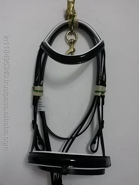 HIGH QUALITY GENUINE LEATHER BRIDLE WITH EMPTY CHANNEL AT BROW BAND AND WHITE PADDED