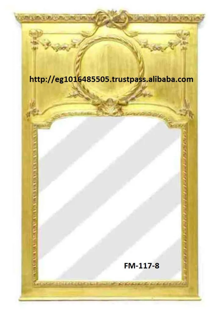 
antique carved frame mirror, leaf gilding 