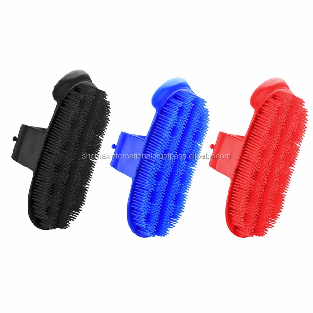 Shemax Horse Remove Mud Dirt Body Brush Plastic Curry Comb Pony Cattle Grooming Brush