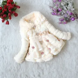Wholesale Hot Sale Sweet Korean Warm Kids Winter Fur Coat