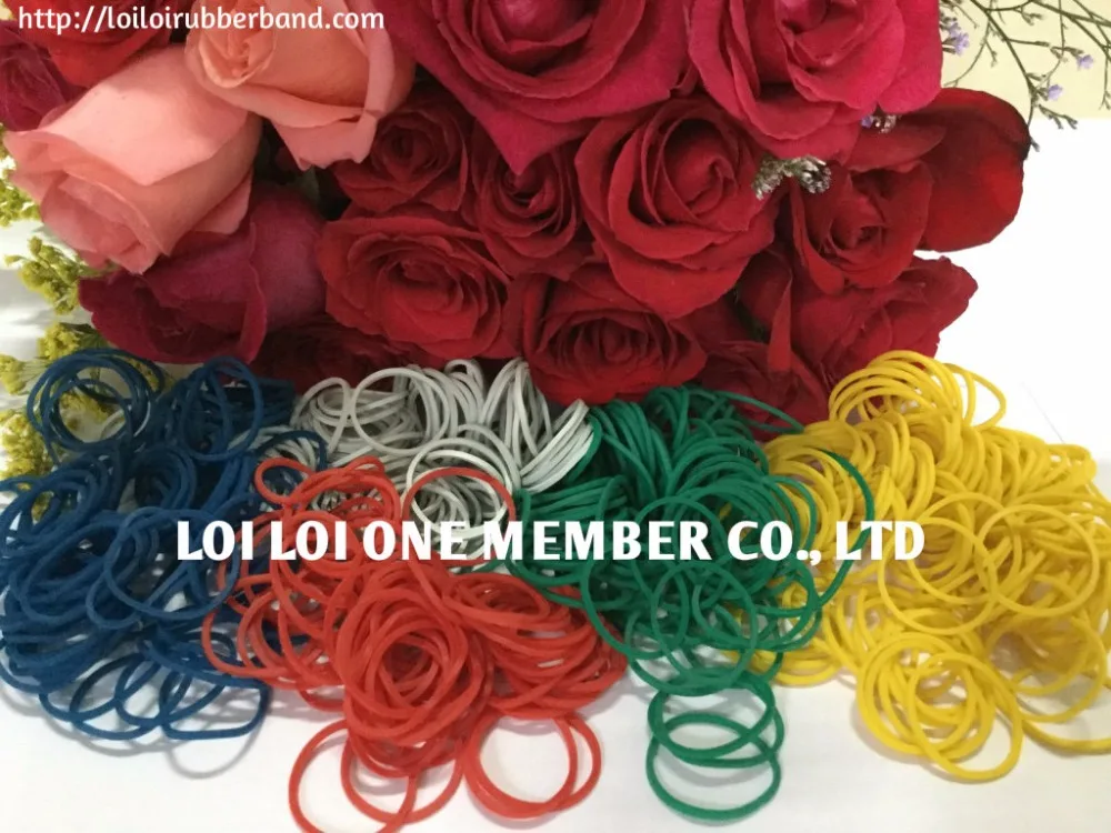 2020 Wholesale girl Fashion Elastic Rubber Bands Floral tie Hair Accessories / Colorful compound natural rubber band