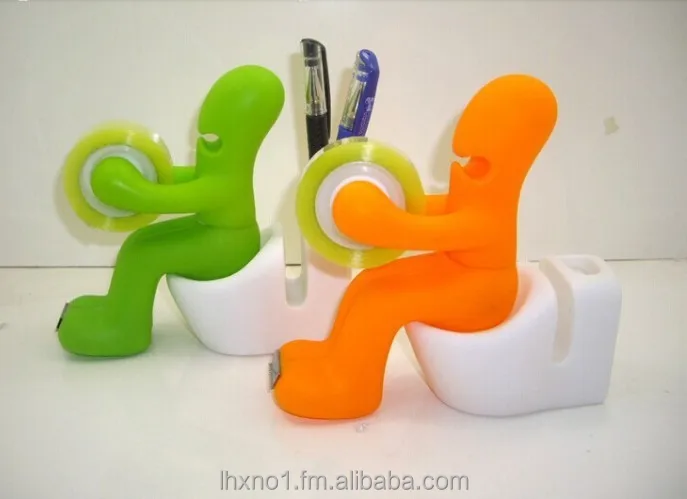  2015 милый забавный дизайн диспенсер для ручек унитаза и мальчика держатель с держателем карт/Интересный гаджет офиса дома/фестиваля подарок