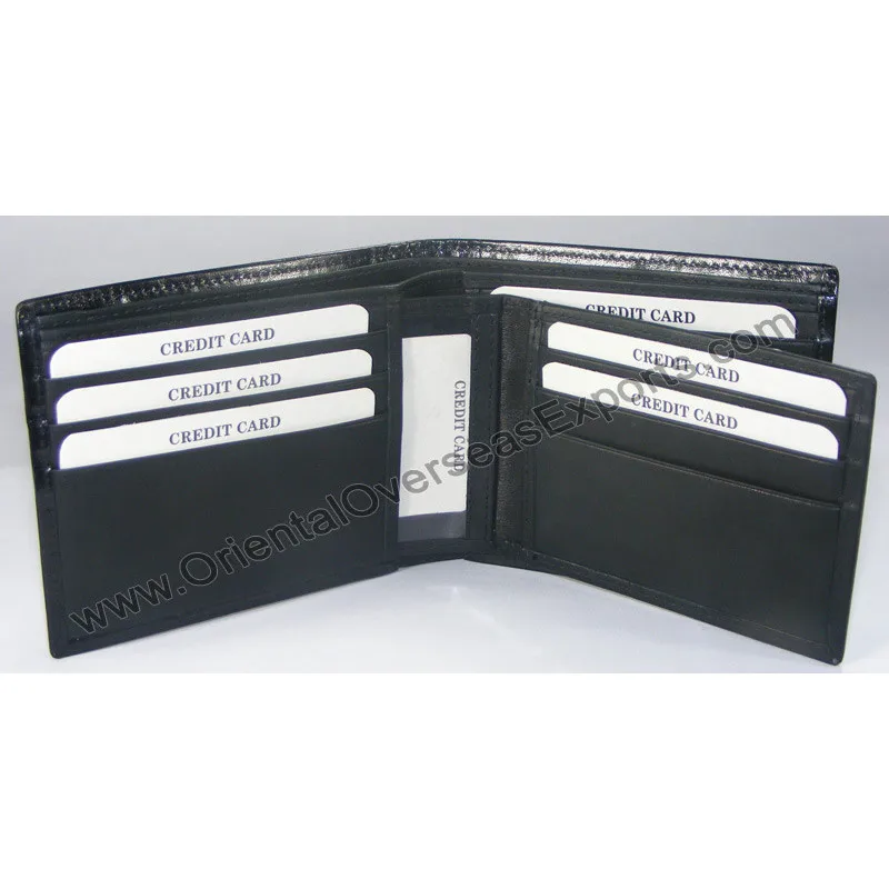 Custom Quilted Real Leather Wallet Made from Shiny Cow Leather Unisex GENUINE Leather RFID Credit Card Wallet