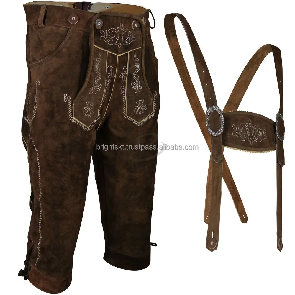 
Kniebund hosen Men ledersosen trachten lederhosen leather pants with suspenders (Bavarian Clothing) 