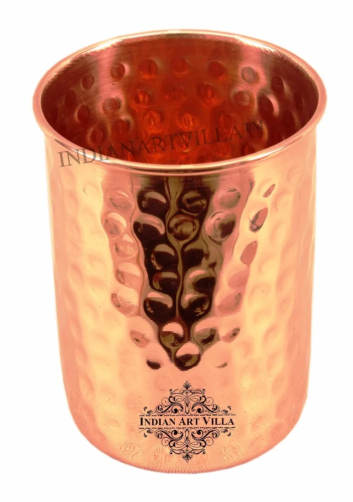 Handmade Hammered Pure Copper Glass For Drinking Purpose Copper Water Glass Tumbler At Wholesale Price