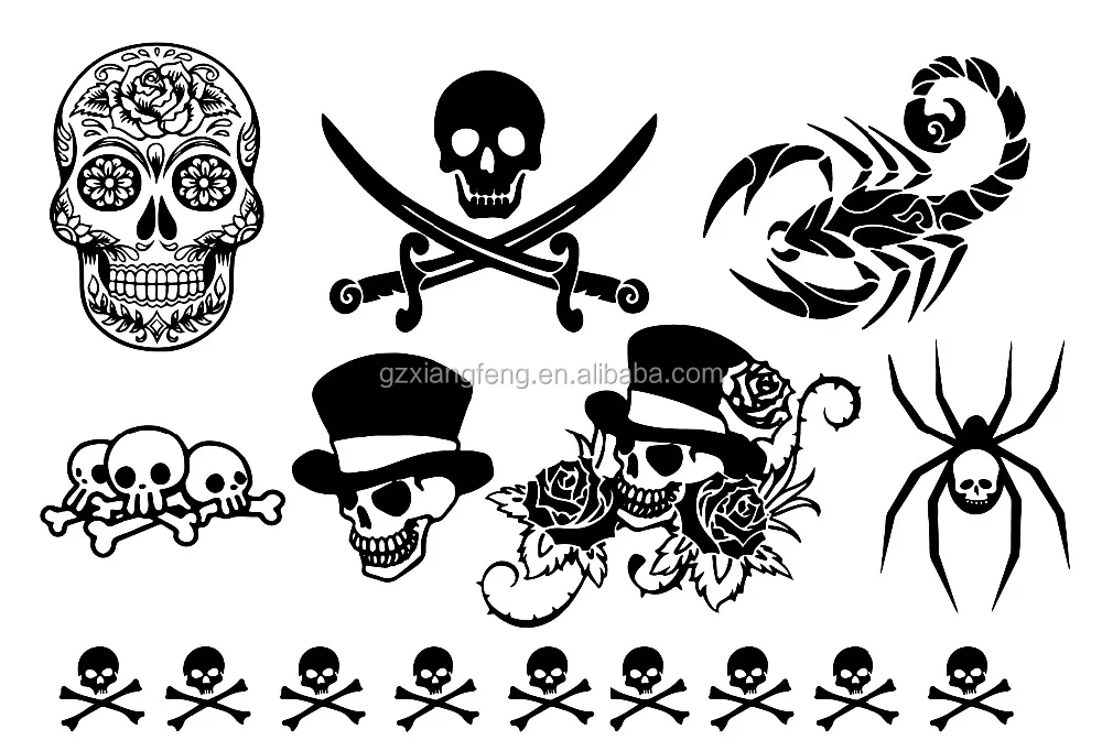 2021 Animal Henna Tattoo Stencil Sticker Body Art Black Lace