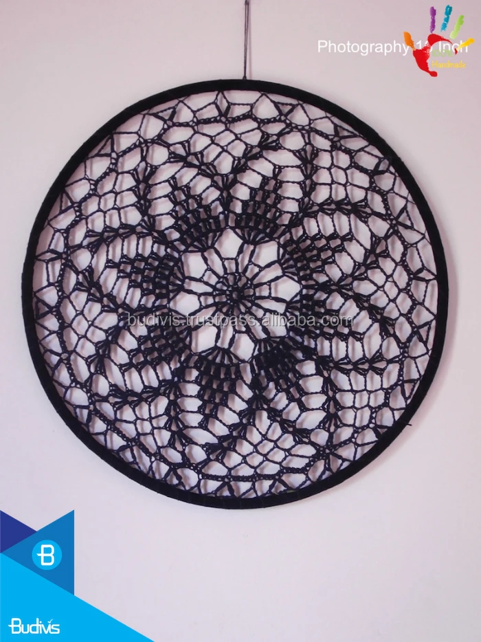 Black Dream Catcher Crochet custom design bali indonesia handmade , Wall Hanging Dream Catcher Home Decoration