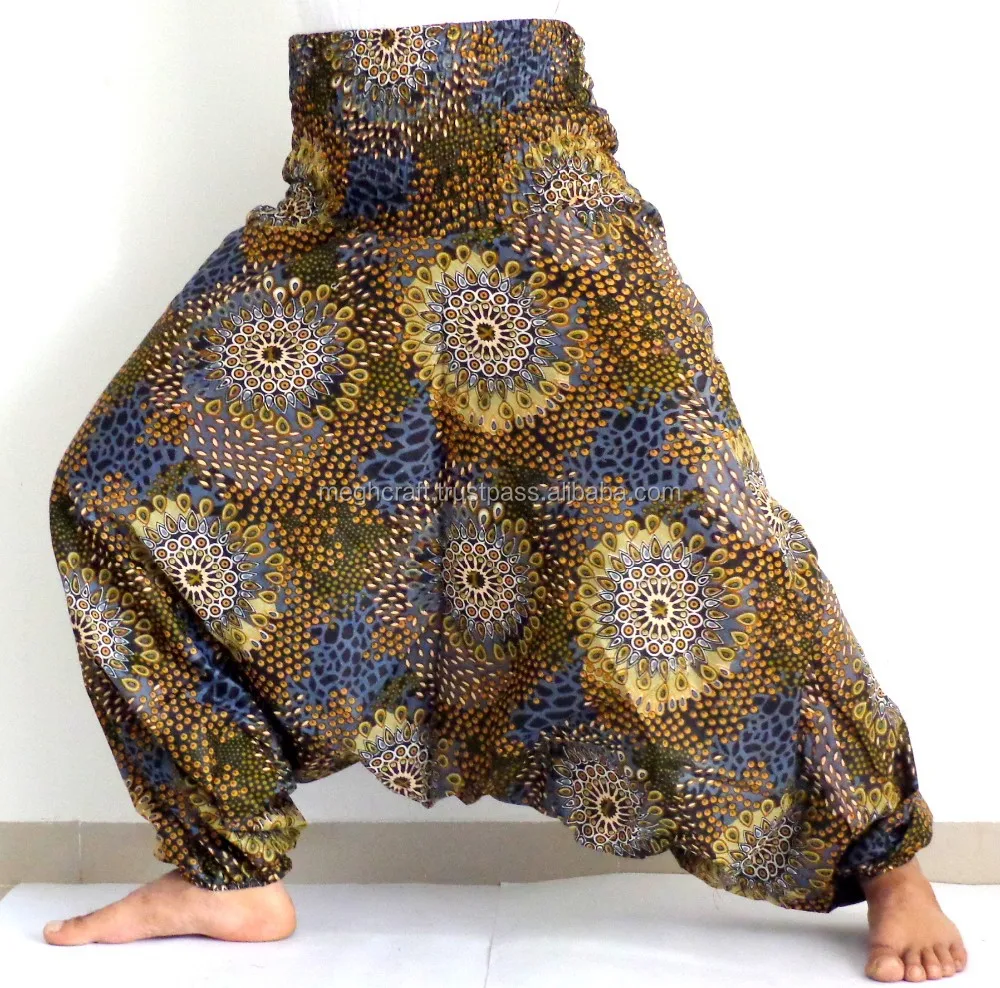 Womens Ladies New Ali Baba Baggy Gypsy Boho Indian Harem Trousers/Pants