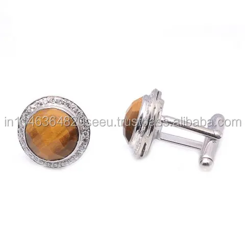 Tiger Eye & Zircon holder wooden jewelry holder wooden jewelry Cufflink